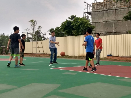 Playing basketball in Kinmen